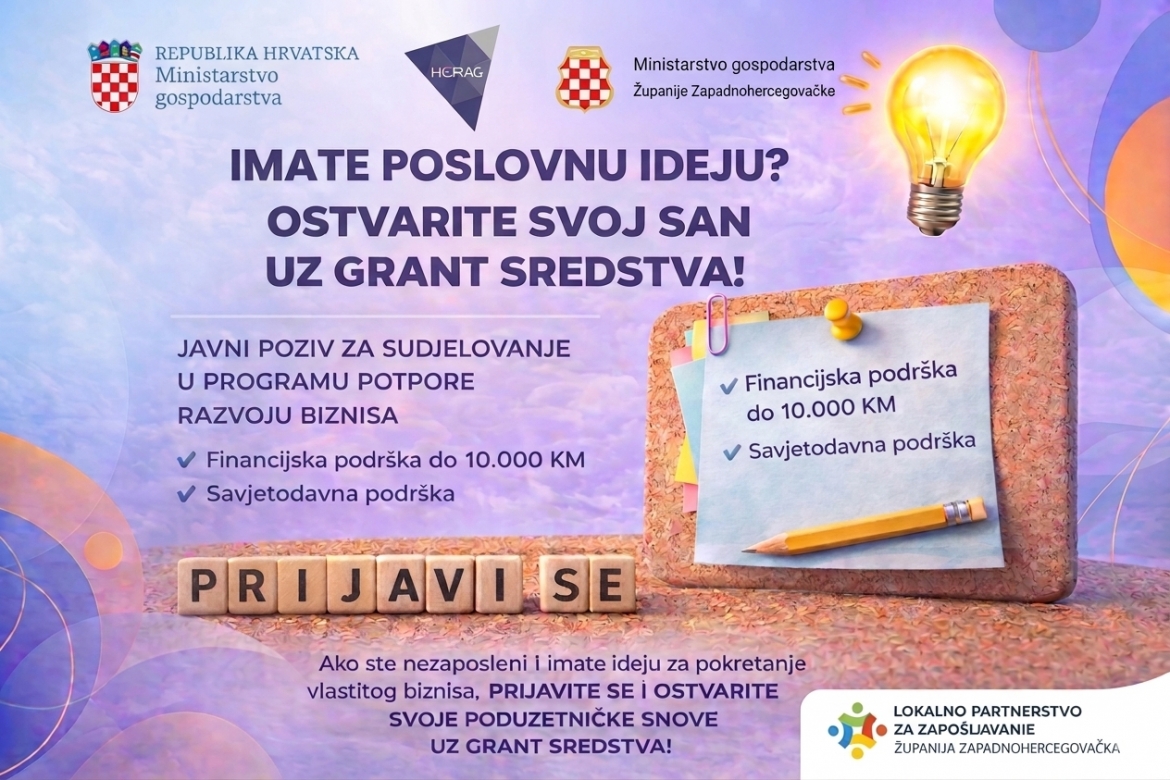 REZULTATI JAVNOG POZIVA  ZA SUDJELOVANJE U PROGRAMU POTPORE RAZVOJU BIZNISA